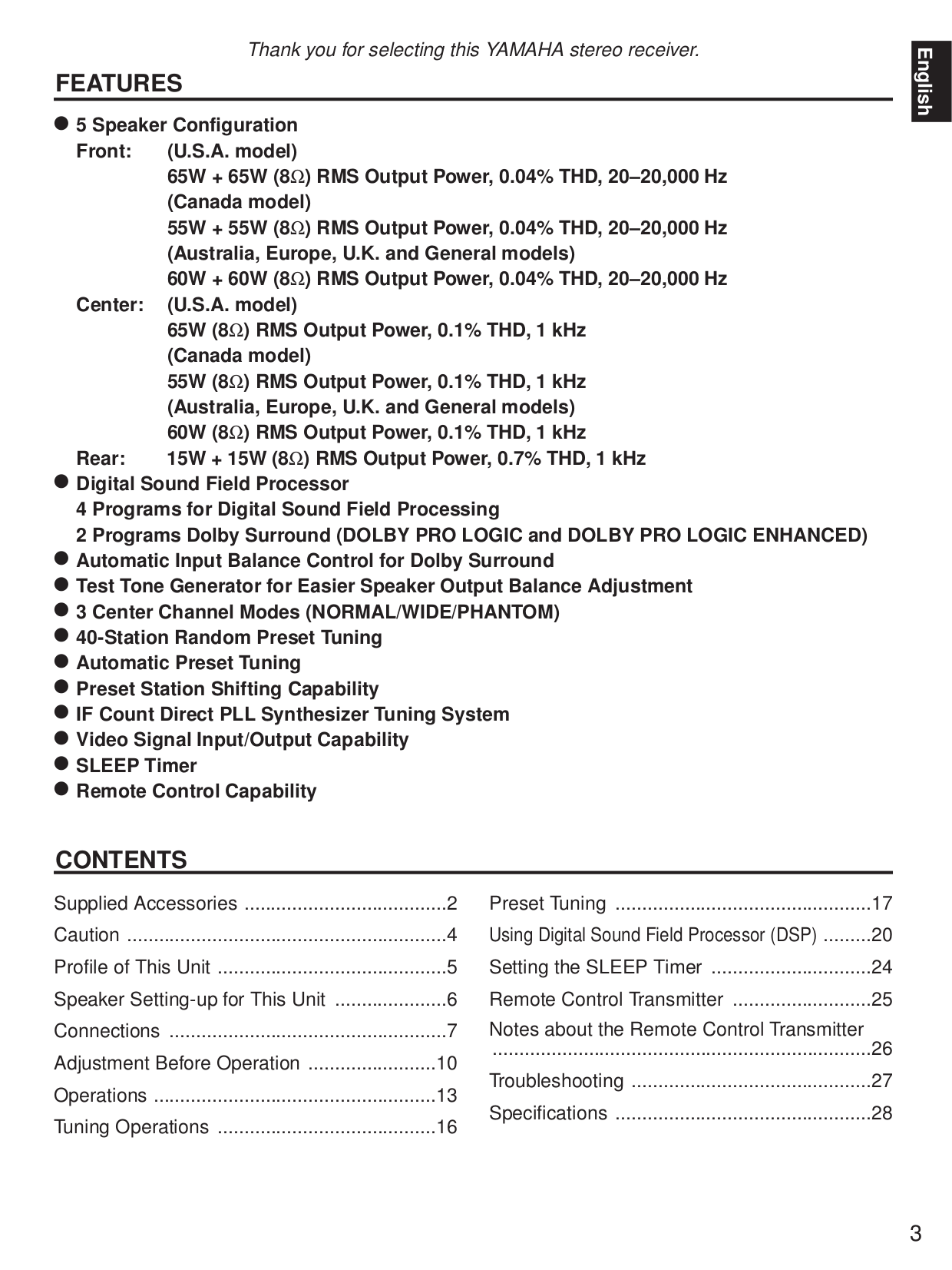 PDF manual for Yamaha Receiver RX-V480